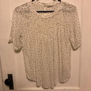Gap white polka dot blouse